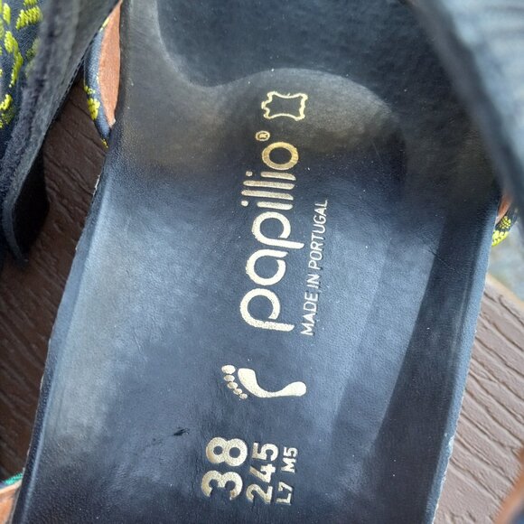 Birkenstock Papillio Eve Pap Texture Black Multi Color Wedge Sz 38 US 7 - 7.5 - Picture 12 of 16